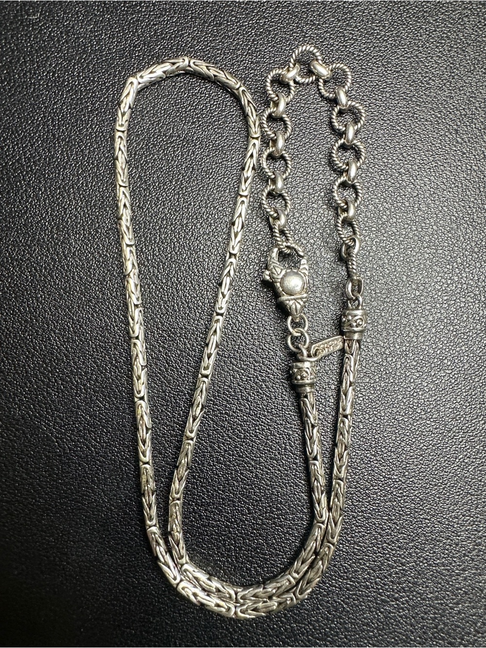 SARDA 20” Bali 925 Sterling Silver Byzantine Statement Necklace